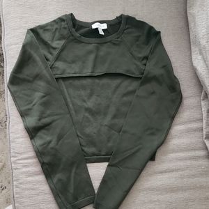 Topshop, green crop top.